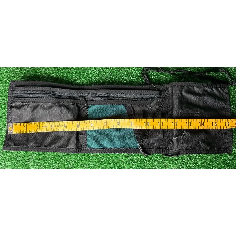 Vintage LL Bean Nylon Messenger Crossbody Hiking Bag Green 90s